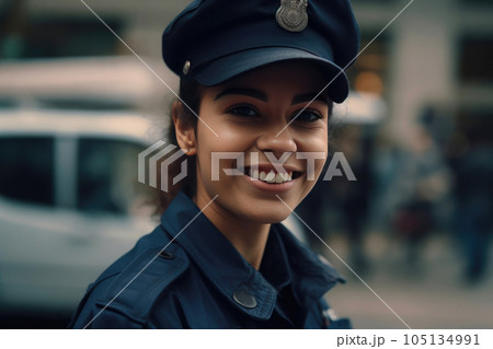 Polite and Gracious Female Law Enforcer. Generative AI 105134991