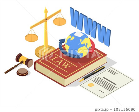 Web regulation law vector flat isometric illustration 105136090