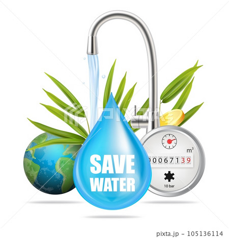 Save water, natural precious resource concept vector illustration 105136114