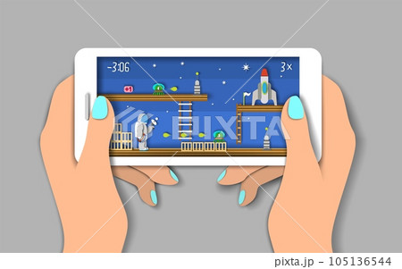 Mobile games, vector flat style design illustration Mobile games, vector flat style design illustration 105136544