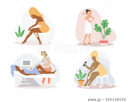 Hair removal procedures, vector flat isolated illustration 105136550