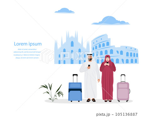 Muslim People Travel Tourist Italy Europe Summer 105136887