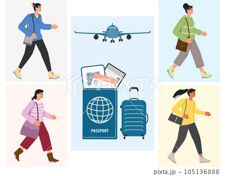 People Travel Tourist Tourism Passport Air Plane People Travel Tourist Tourism Passport Air Plane 105136888