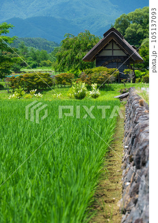 水車小屋がある里の風景　水車の里公園　日本の原風景 105137093