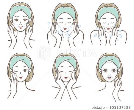 スキンケアをしている女性 スキンケアをしている女性 105137388