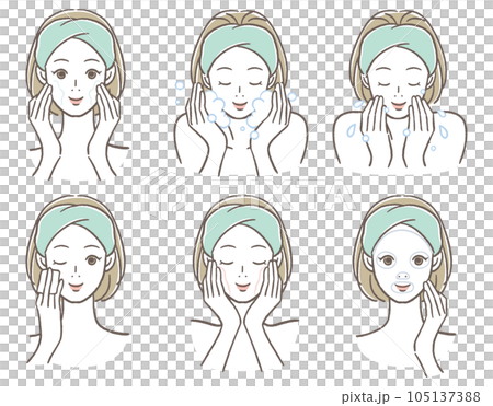 スキンケアをしている女性 スキンケアをしている女性 105137388