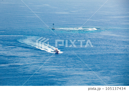 Pilot boat is on the way on a sunny day. Jeddah 105137434