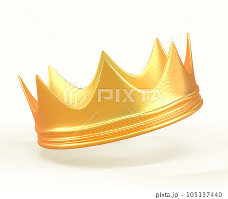 Golden crown for king, queen, prince, princess or monarch 3d render icon. Royal gold metal corona, crowning headdress, medieval emperor coronation symbol isolated on white background. 3D illustration Golden crown for king, queen, prince, princess or monarch 3d render icon. Royal gold metal corona, crowning headdress, medieval emperor coronation symbol isolated on white background. 3D illustration 105137440