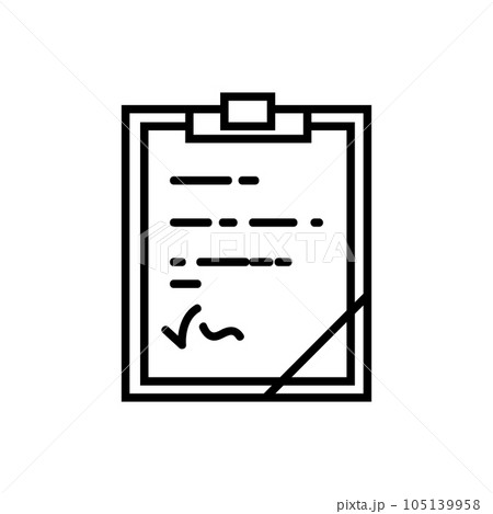 Notepad Vector Icon, Outline style, isolated on white Background. 105139958