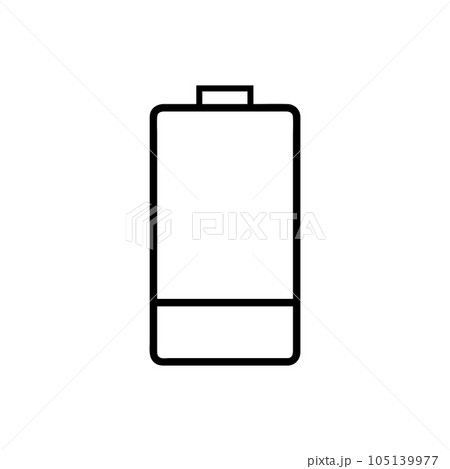 Battery Vector Icon, Outline style, isolated on white Background. 105139977