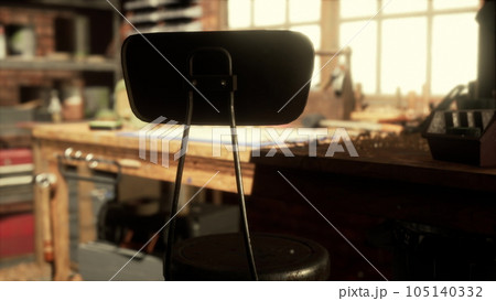 Traditional old carpenter workshop interior 105140332