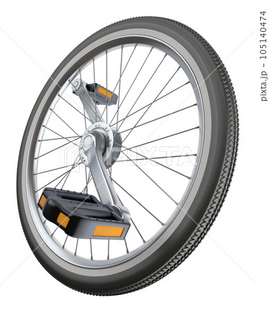 3D concept with bike wheel 105140474