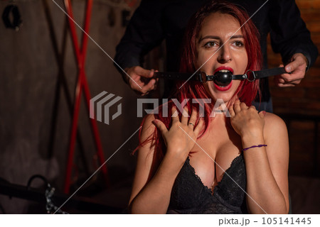 Couple during role play. BDSM concept 105141445