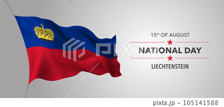 Liechtenstein happy national day greeting card, banner with template text vector illustration 105141588