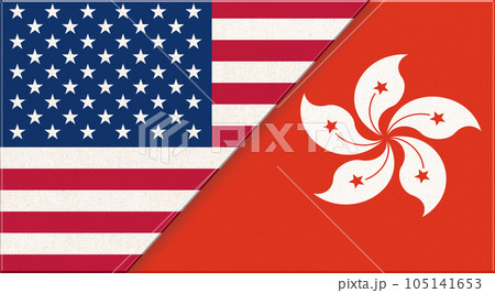 Flags of USA and Vietnam. American and Vietnamese national flags 105141653