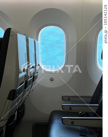 飛行機から見るエメラルドグリーンの海 105142128