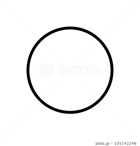 Circle vector icon, Outline style, isolated on white Background. 105142246