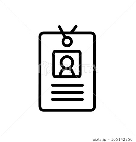 ID Card Icon, Outline style, isolated on white Background. ID Card Icon, Outline style, isolated on white Background. 105142256