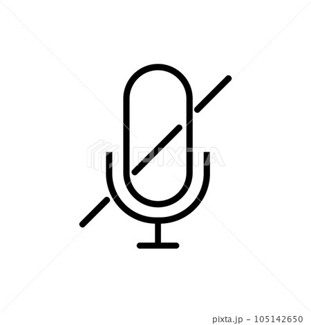 Muted Vector Icon, Outline style, isolated on white Background. 105142650
