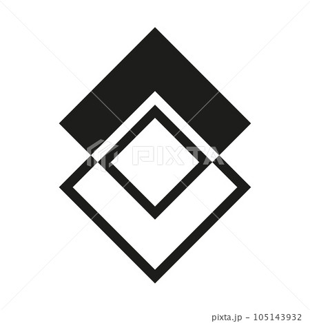 Square Shapes Geometric Element for Logo Design. Abstract Black and White Icon. Vector Art. Square Shapes Geometric Element for Logo Design. Abstract Black and White Icon. Vector Art. 105143932