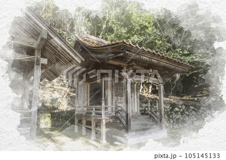 水彩画風 清神社 椙若社 広島県安芸高田市 水彩画風 清神社 椙若社 広島県安芸高田市 105145133
