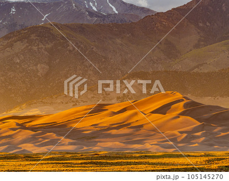 Sunny view of the landscape of Great Sand Dunes National Park and Preserve 105145270