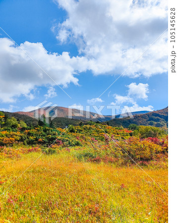 秋の栗駒山登山（産沼コース）：名残ヶ原から栗駒山を望む 105145628