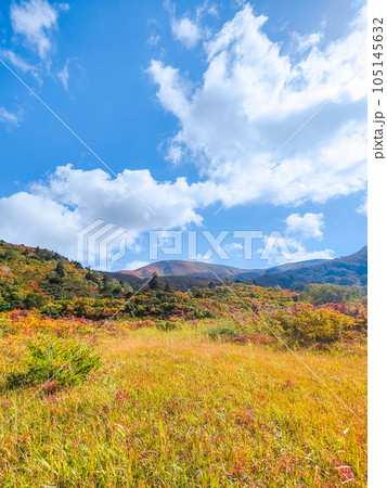 秋の栗駒山登山(産沼コース):名残ヶ原から栗駒山を望む 秋の栗駒山登山(産沼コース):名残ヶ原から栗駒山を望む 105145632