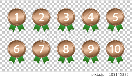 Ranking icon set / illustration / winner / line / ribbon / copper Ranking icon set / illustration / winner / line / ribbon / copper 105145883