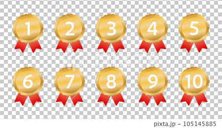 Ranking icon set / illustration / winner / gold / ribbon Ranking icon set / illustration / winner / gold / ribbon 105145885