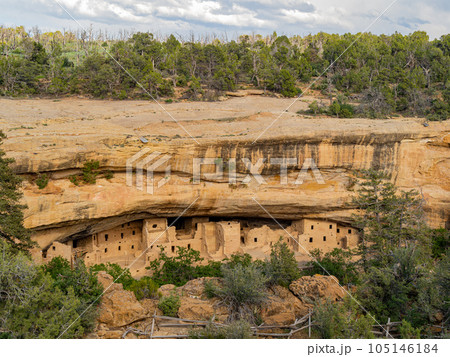 Sunny view of the historical Balcony House in Mesa Verde National Park 105146184