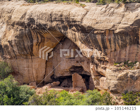 Sunny view of the historical ruins in Mesa Verde National Park 105146215