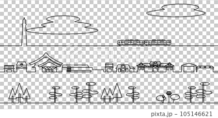 出雲市景單色線描 105146621