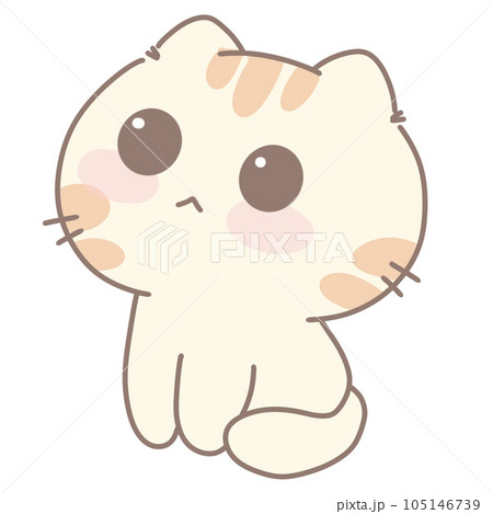 Cartoon cute cat sit 105146739