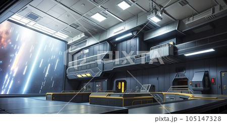 宇宙ステーションの船内　展望台 105147328
