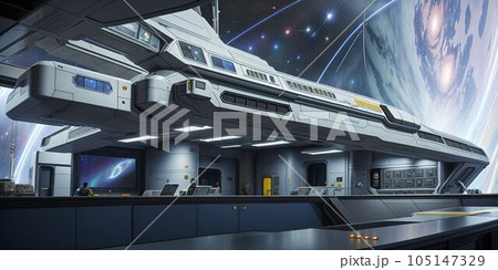 宇宙ステーションの船内　中央指令室 105147329