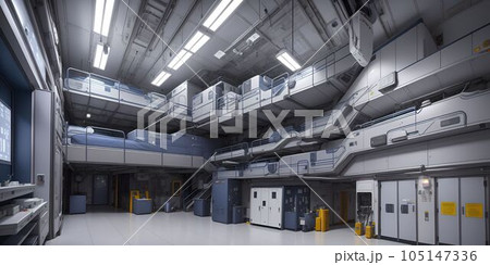 宇宙ステーションの船内　倉庫 105147336