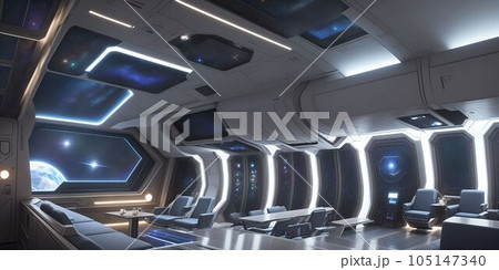 宇宙ステーションの船内　展望台 105147340