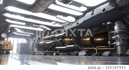 宇宙ステーションの船内　エンジンルーム 105147343