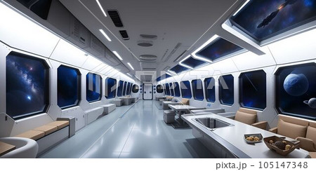 宇宙ステーションの船内　展望台 105147348