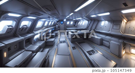宇宙ステーションの船内　貨物室 105147349