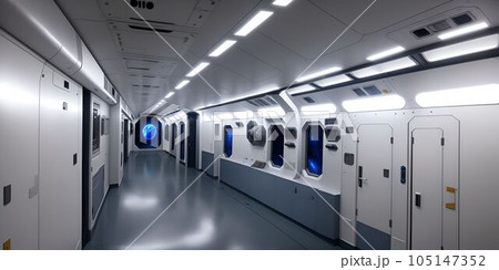 宇宙ステーションの船内　通路 105147352