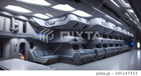 宇宙ステーションの船内　仮眠室 105147353
