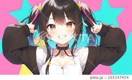 女の子のイラスト線画素材 女の子のイラスト線画素材 105147454