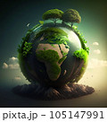 Environmentally friendly planet. AI generation 105147991
