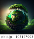 Environmentally friendly planet. AI generation 105147993