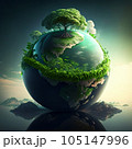 Environmentally friendly planet. AI generation 105147996