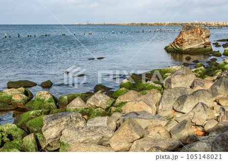 Ruins of Western Fort on Baltic Sea coast of Vistula Spit. Baltiysk. Russia 105148021
