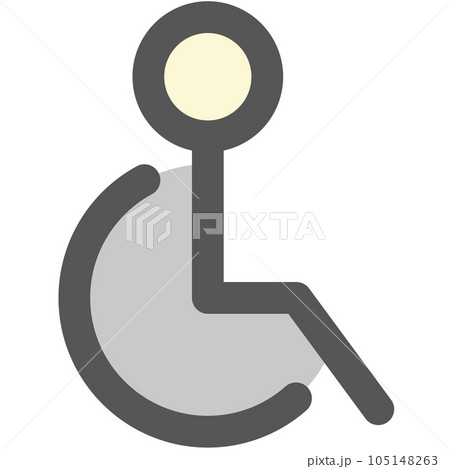 ミニミニカラーアイコン　車椅子 105148263