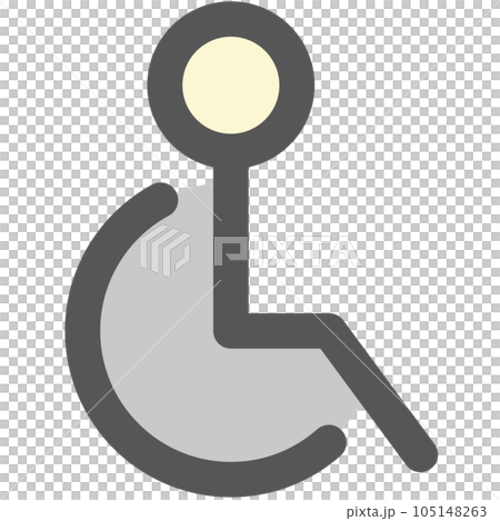 ミニミニカラーアイコン　車椅子 105148263